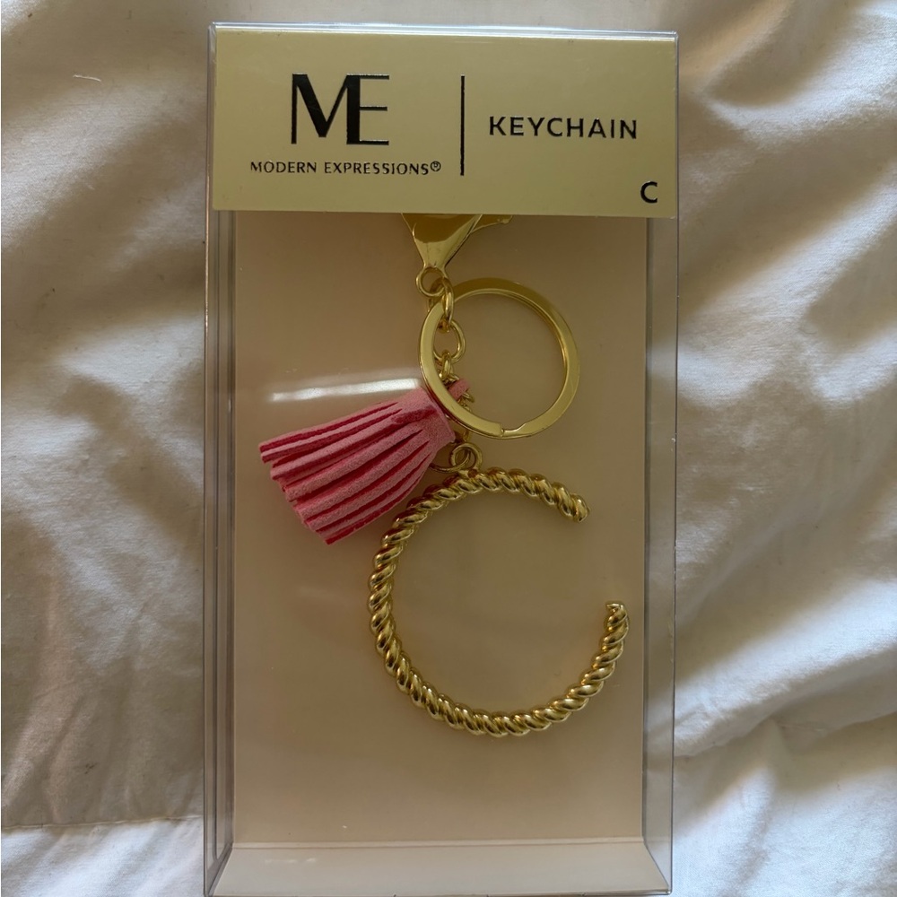Expressions Pink and Gold Tassel Keychain